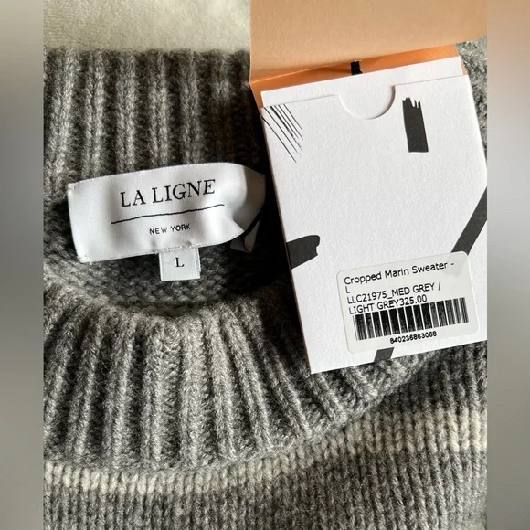 La Ligne Mini Marin Sweater - Gray/Light Gray Stripe